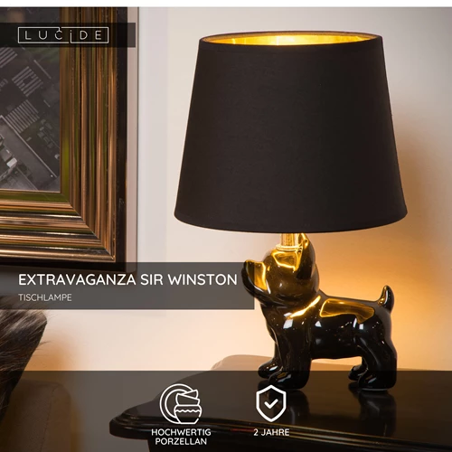 Lucide EXTRAVAGANZA SIR WINSTON - Tischlampe - 1xE14 - Schwarz - USP